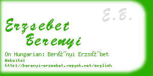 erzsebet berenyi business card